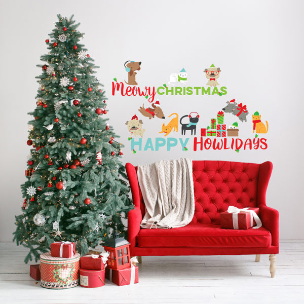 Cat and Dog Holiday Wall Decals Paper Riot
