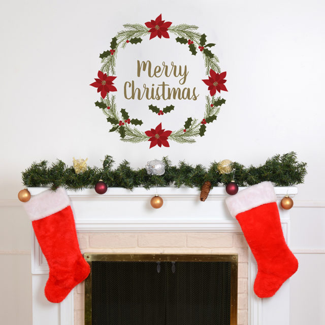 Merry Christmas Antlers Wall Decals Paper Riot