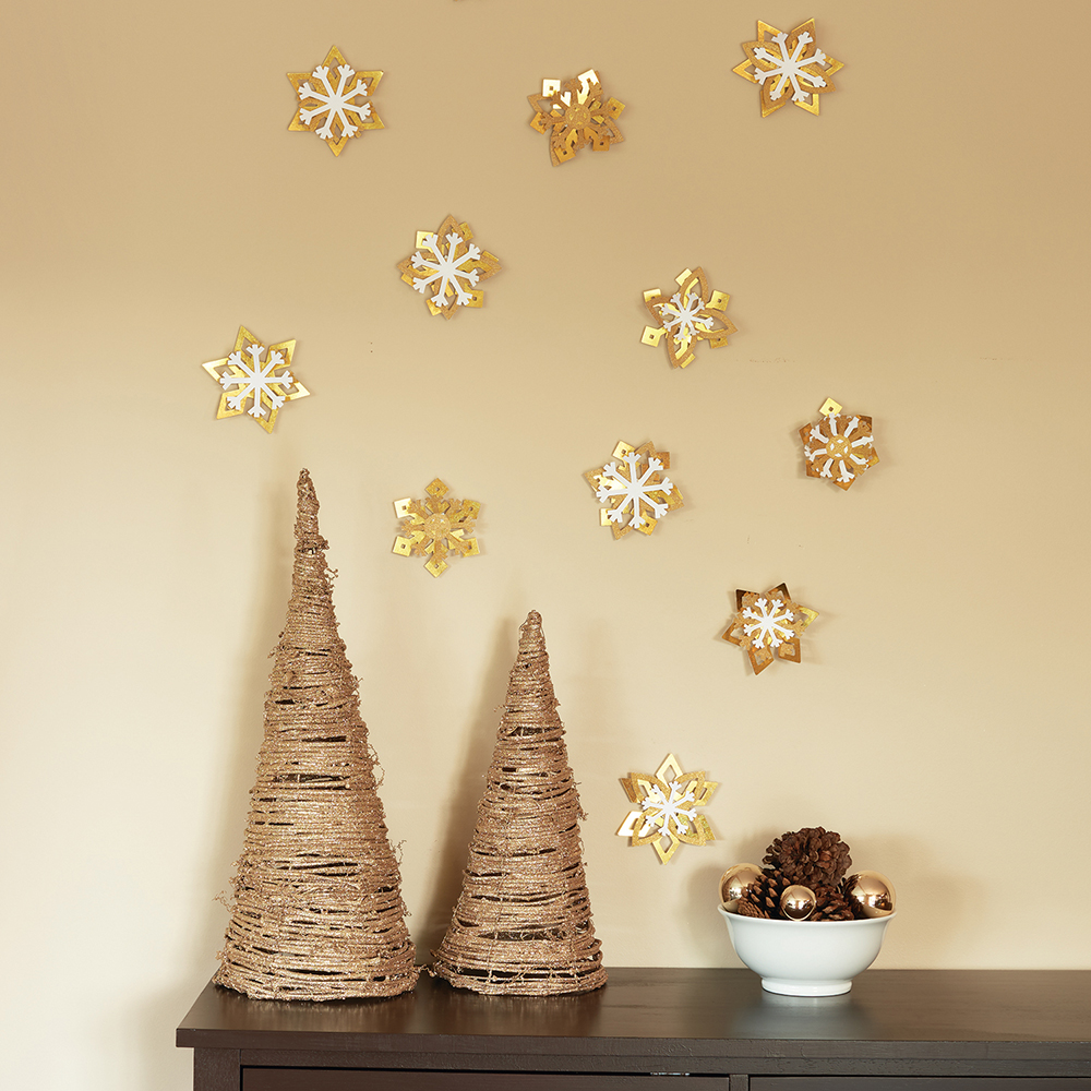 Dimensional Gold Snowflake Wreath Decals - Paper Riot