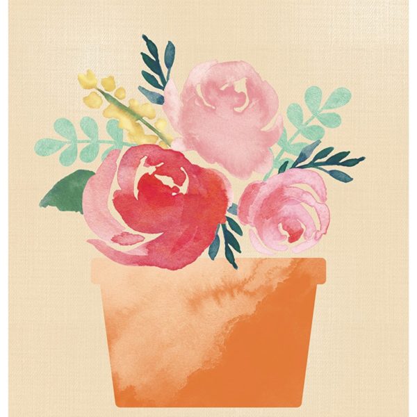 8x10 Art Print - Perfectly Potted Watercolor Flowerpot Print