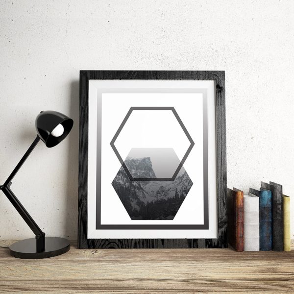 8x10 Art Print - Geo Mountain Mist