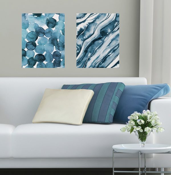 11x14 Peel and Stick Fabric Wall Print - Blue Monday - Image 3
