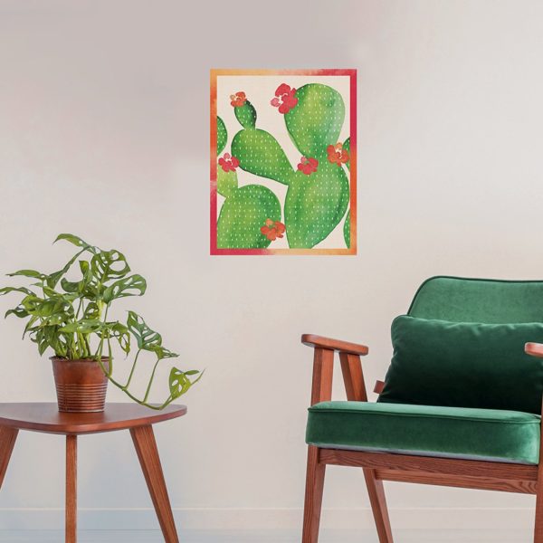 11x14 Peel and Stick Fabric Wall Print - Desert Blossoms Cactus Print