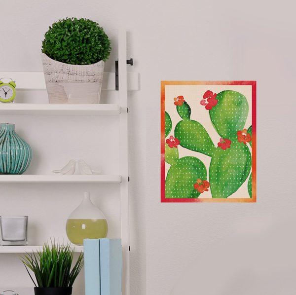 11x14 Peel and Stick Fabric Wall Print - Desert Blossoms Cactus Print - Image 2