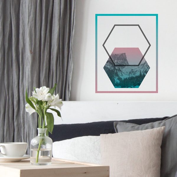 11x14 Peel and Stick Fabric Wall Print - Mountain Mist